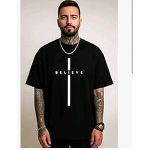 Believe Holy Cross Jesus Christian God Religious Faith  Tee T-shirt XL Blessed